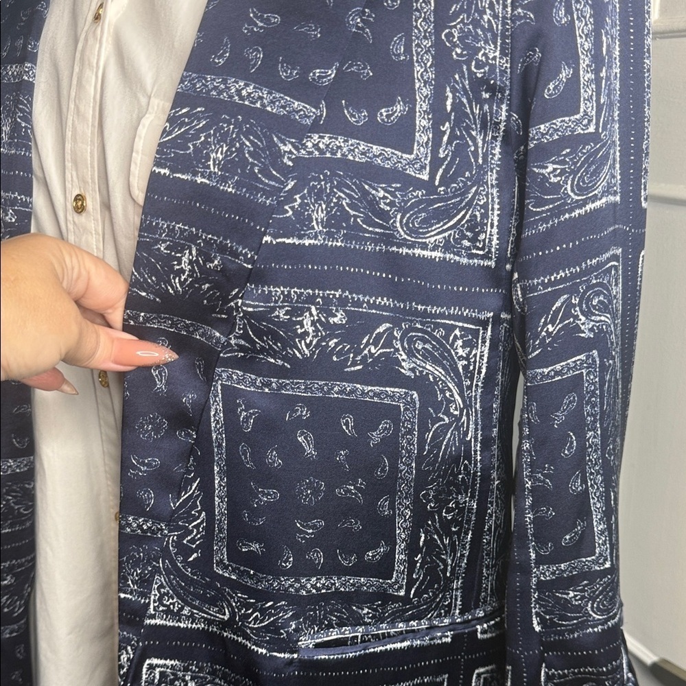 Navy Patterned Jacket - Picture 6 of 10